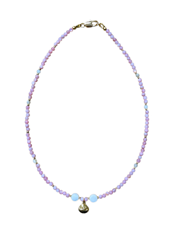 Чокер ручной работы Идеальное совпадение «Ракушка», перламутр, розовый, фото 2.