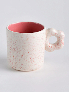 Кружка ручной работы ОХ! керамика «Цвет-ок», белая с цветными брызгами, керамика, 350 мл