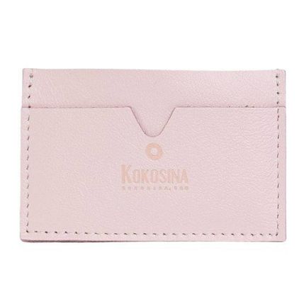 Визитница ручной работы, Kokosina bags, натуральная кожа, розовый, фото 1.