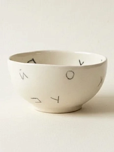 Пиала ручной работы Катя Вебер с надписью «П***й,  белая, керамика, 125 мл