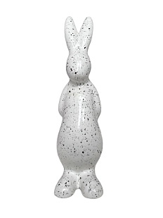 Статуэтка ручной работы Большой кролик, чёрные брызги, керамика