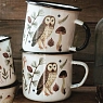 Кружка эмалированная «Совы и черника», белая, 400 мл, превью фото 2