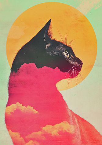 Картхолдер двойной, «Чёрная кошка», экокожа, фото 1.