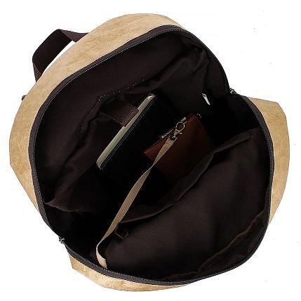 Рюкзак Ranzel Bags «Torvi Kraft», крафт, тайвек, бежевый, фото 3.