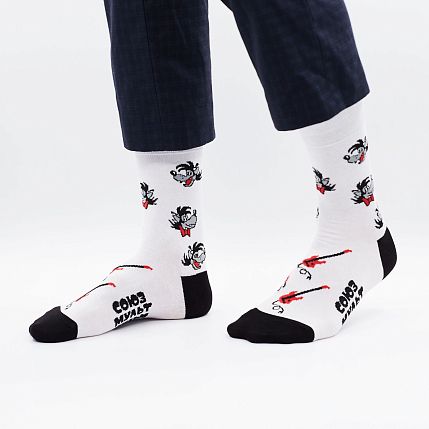 Носки «Ну, волк, погоди!», р-р 38-41, белые, фото 3.