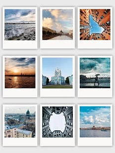 Набор открыток Маргариты Голуб «Петербург. Полароиды», 9 шт.