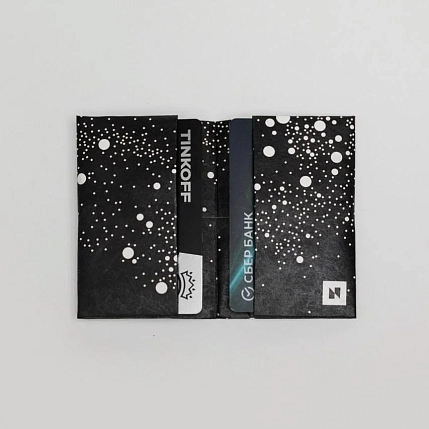 Мини-кошелёк кардхолдер New Wallet «New Milkyway», черный, фото 5.