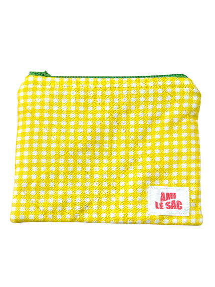 Мини-кошелёк ручной работы, жёлтая мелкая клетка, фото 1.