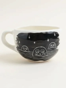 Кружка ручной работы Мастерская Виктории Нор «Нерпа», белая, керамика, 350мл