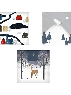 Набор квадратных сканди открыток №3, 3 шт.