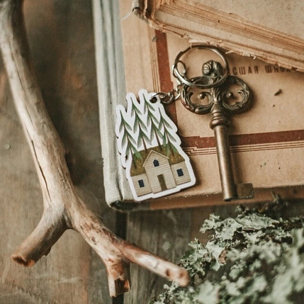 Брелок «Домик», дерево, фото 2.