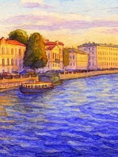 Картхолдер двойной, «Каналы Петербурга», экокожа