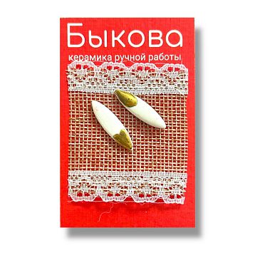 Серьги ручной работы длинные‎, фарфор, фото 1.