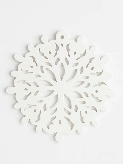 Игрушка новогодняя Фарфор Булыгина Bulygin «Снежинка», бело-золотистая, фото 2.