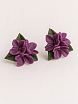Серьги-гвоздики «Сирень», полимерная глина, превью фото 1