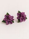 Серьги-гвоздики «Сирень», полимерная глина, превью фото 1