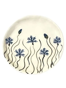 Тарелка ручной работы «Васильки», керамика, 15 см