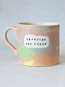 Кружка ручной работы Тата вытворяет/NF ceramics «Е**нутым нет покоя», розовая, керамика, 500 мл, превью фото 1