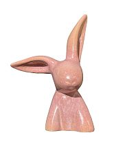 Статуэтка ручной работы «Кролик», розовая, керамика