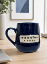Кружка ручной работы Тата вытворяет/NF ceramics «Просветленная p***ets», синяя, керамика, 600 мл, превью фото 4