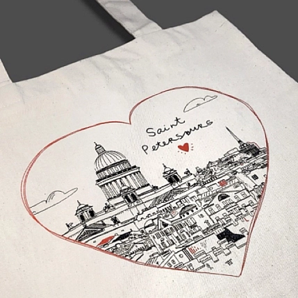 Сумка шоппер Подписные изделия «Исаакиевский собор», белый, фото 4.