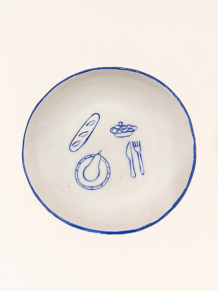 Тарелка ручной работы "Натюрморт", керамика, 17 см, фото 1.