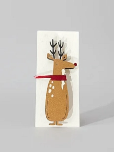 Бирка для подарка ВОЕ «Олень в шарфе», на прищепке, 7 см