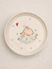 Тарелка ручной работы НАДО ЖЕ с росписью «Лис в жабо», белая, керамика, 14 см