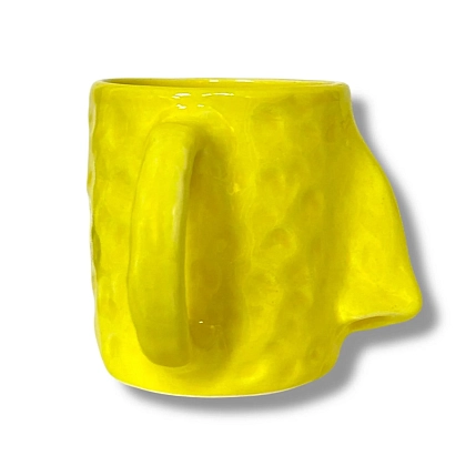 Кружка ручной работы Тата вытворяет/NF ceramics «Нос», жёлтая, 400 мл, фото 6.