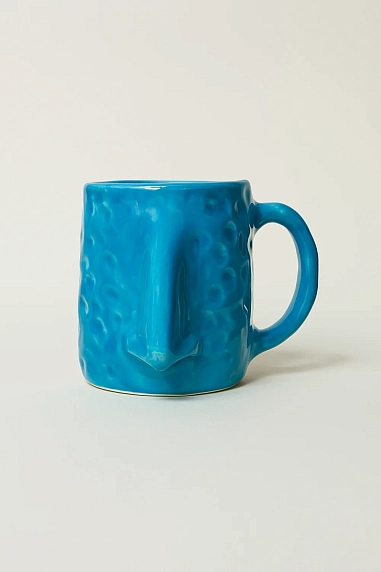 Кружка ручной работы Тата вытворяет/NF ceramics «Нос», голубая, 400 мл, фото 3.