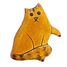 Брошь ручной работы «Коричневый кот»