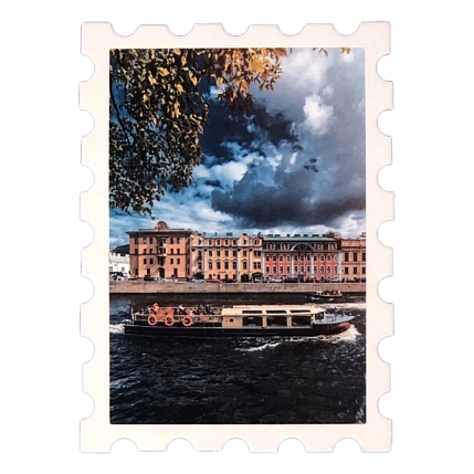 Открытка Подписные изделия «Мини-марка. Теплоход», 93х67 мм, фото 1.