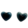 Серёжки-гвоздики КерамЕлКа Сердечки, керамика, изумрудные, превью фото 1
