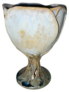 Бокал «Кубок», бежево-голубой, керамика, 190 мл