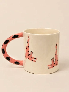 Кружка ручной работы Настянорм керамика «Леопард на чилле», полуфарфор, 450 мл