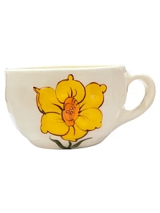 Кружка ручной работы «Нарциссы», керамика, 300 мл, желтая