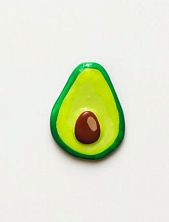 Брошь Радость Рядом «Авокадо», полимерная глина, зеленая