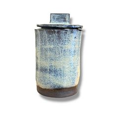 Банка ручной работы, синяя, керамика