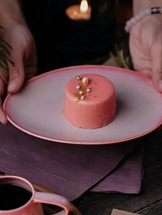 Блюдце овальное ручной работы VELES «Рассвет над Имладрис», фарфор, 19,5 см