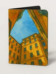 Обложка на паспорт DARI DARI «Двор-колодец, Санкт-Петербург, акварель», искусственная кожа