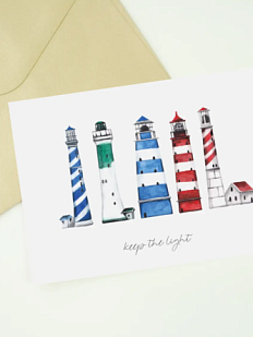 Открытка DARI DARI с маяками «Keep the light», А6