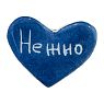 Брошь ручной работы сердечко «Нежно», синий, керамика, превью фото 2