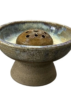 Ваза со съемным кензаном ручной работы тёмно-синяя, керамика