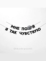 Бумажная гирлянда из букв Tak.sebe.prazdnik «МНЕ ПО*УЙ Я ТАК ЧУВСТВУЮ», чёрная, картон, 240 г/м², превью фото 1
