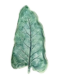 Тарелка ручной работы «Лист», полуфарфор, 21 см