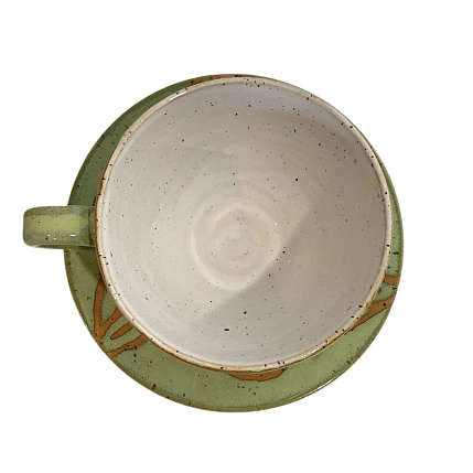 Чайная пара ручной работы «Розовые тюльпаны», керамика, 400 мл, фото 4.