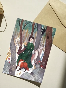 Открытка Анна Спешилова «Танцы в снегу», односторонняя