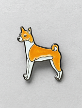 Металлический значок «Басенджи (африканский молчун)», 20 мм