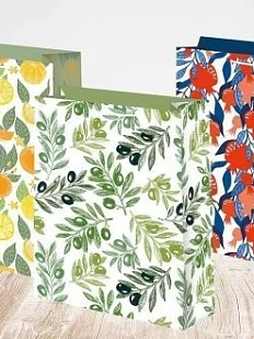 Пакет подарочный Фрукты, в ассортименте