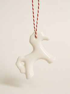 Ёлочная игрушка ручной работы «Лошадка 3д», белая, 8,5 см